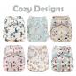 Preview: Blümchen diaper cover OneSize PUL Snaps Cozy Designs