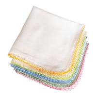 Blümchen handkerchiefs Organic Cotton Birseye 6 pcs. with colored frill