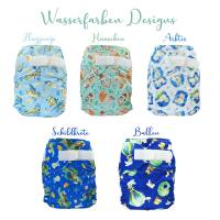 Blümchen diaper cover OneSize PUL Hook and Loop watercolor collection