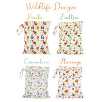 Blümchen Wetbag Nasstasche PUL mit Zip Wildlife Edition