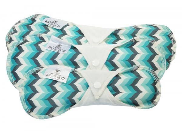 Blümchen waterproof butterfly pads Hemp/ Panty liners 3pcs. (Made in Turkey) - LARGE