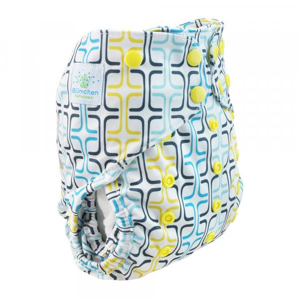 Blümchen diaper cover OneSize PUL Snaps Geometric Designs