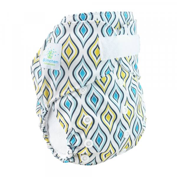 Blümchen Premium Pocket diaper Shell (3-16kg) Velcro geometric designs (Made in Turkey)