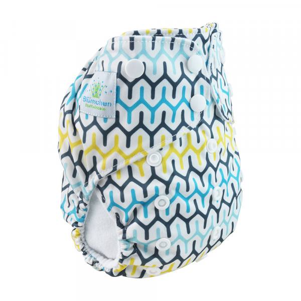 Blümchen Premium Pocket diaper shell Snap Geometric Designs (3-16kg) Made in Turkey