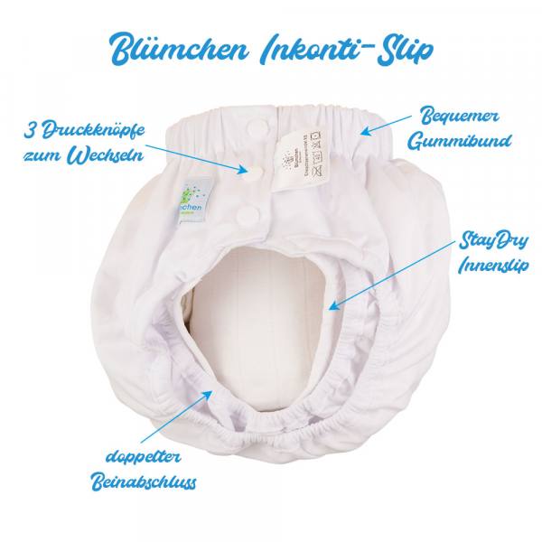Blümchen Adult/ Junior incontinence pull-up slip white - SMALL