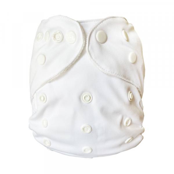 Blümchen Premium Pocket diaper shell Snap WHITE Organic Cotton (3-16kg) 5 pcs.