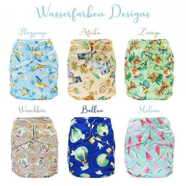 Blümchen Premium Pocket diaper Shell (3-16kg) Snap watercolor collection (Made in Turkey)