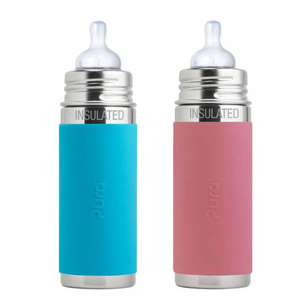 Purakikki Stainless steel insulated bottle 250ml with nipple