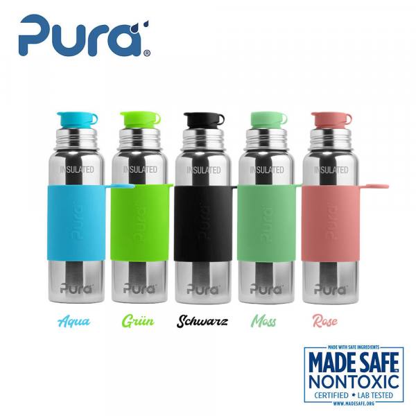 Pura Isolierte Sportflasche 600ml mit Sleeve (1 Stück)