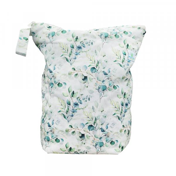 Blümchen wasserdichter Faltbodensack PUL FLORAL weiss Größe L - recycled PES