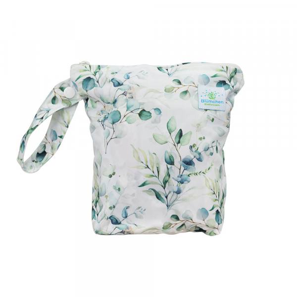 Blümchen wasserdichter Faltbodensack PUL FLORAL weiss Größe S - recycled PES