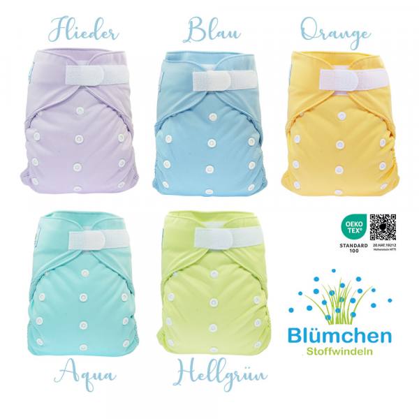 Blümchen Slimfit OneSize Überhose ohne Gehfalte unifarben