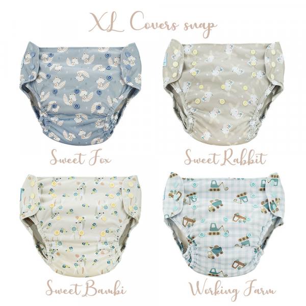 Blümchen diaper cover XL PUL Snaps Harmony Designs - recycled PES