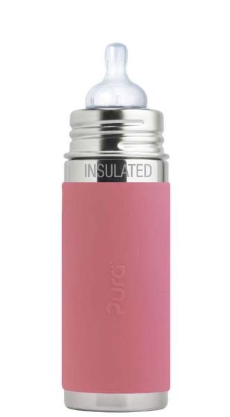 Purakikki Stainless steel insulated bottle 250ml with nipple