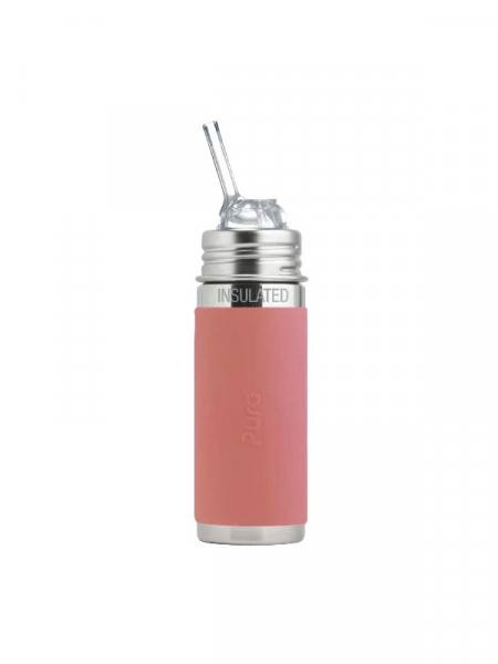 Pura Stainless steel insulated bottle 250ml Kiddo straw